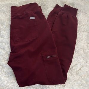 Figs Zamora Jogger Scrub Pants Maroon XS